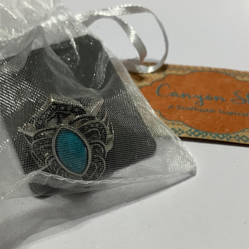 Canyon Sky Marquee Faux Turquoise Statement Ring size 10 - Picture 7 of 7